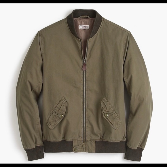 j crew green bomber jacket
